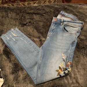 Zara embroidered jeans